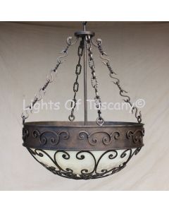 2410-6 Mediterranean /Spanish style wrought Iron pendant bowl