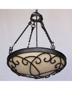 Transitional Spanish style hanging pendant bowl