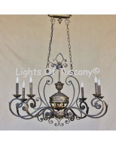 Tuscan chandelier- -Hand Forged-Wrought Iron