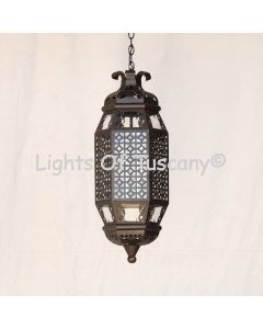 2523-3 Moroccan Style Wrought Iron Hanging Pendant Lantern
