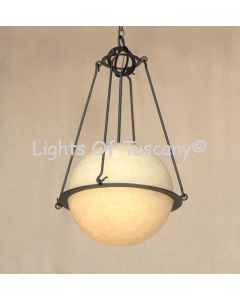 Real Stone Globe Light, Hanging Globe light, alabaster globe, hanging pendant globe light, sphere hanging light, 