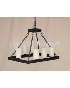 2801-8GL Wrought Iron Contemporary Linear Chandelier