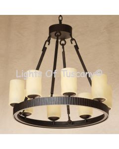 2802-8GLS Contemporary Style Wrought Iron Chandelier