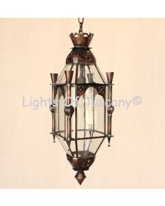 3053-1 Moorish Style Iron Indoor Hanging copper Lantern
