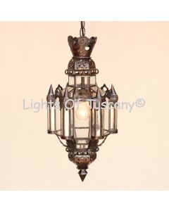 3059-1 Moroccan - Moorish Style Hanging Indoor copper Lantern