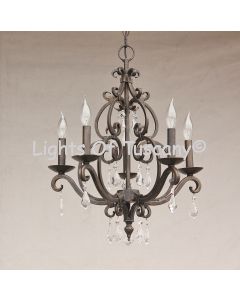 3530-5  Spanish Style Mini Chandelier with Crystals