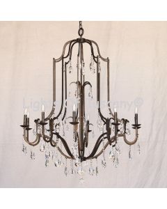 3546-10 Tuscan Style Wrought Iron Crystal Chandelier