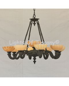 Alabaster-Old World European Solid Brass Casting Chandelier