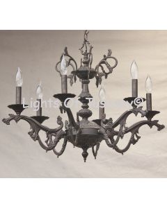 4230-6 Brass Spanish Cast Chandelier