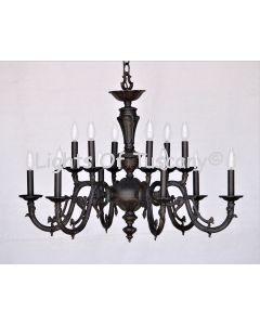 4233-12 European Cast Brass 2 Tier chandelier