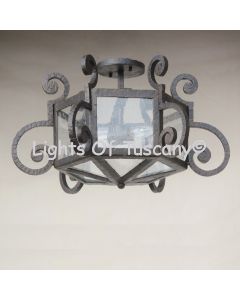 4502-2 Rustic Tuscan / Mediterranean Style Iron Semi-Flush Ceiling Light
