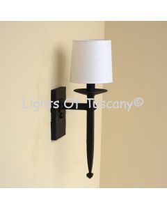 5017-1SHD  Spanish Style Iron Wall Sconce with Shade