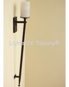 5023-1 Rustic Spanish Style Spear Torch Light with Glass Candle