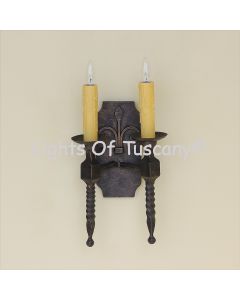 5028-2 Spanish Revival Style Double Light Iron Wall Sconce