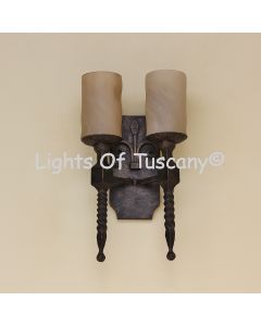5029-2 Spanish Revival Style Double Light Iron Wall Sconce