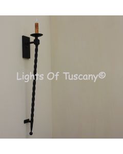Spanish Torch Wrought Iron Wall Sconce