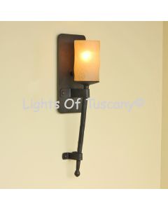 Contemporary Spanish Style Torch Wall Sconce Light  Wrought Iron Mediterranean Modern