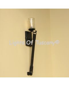 Contemporary wrought iron wall sconce light