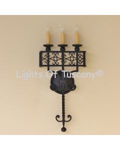 5068-3 Tuscan/Italian Country Style Wrought Iron Wall Sconce