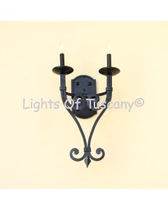 Spanish Double Light Wall Scone, Spanish Wall Sconce,Mediterranean Wall Sconce, Double Wall Light, Sconce,Candelabra,Tuscan Wall Sonce,Modern Wall Light,Vanity LIght,Wrought Iron Wall Light,Modern Spanish Lighting,Bedroom Wall Sconce,Plug in Wall Light,LE