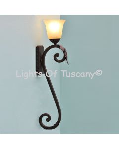 Wrought iron wall sconces hand forged/ Tuscan wall sconce 