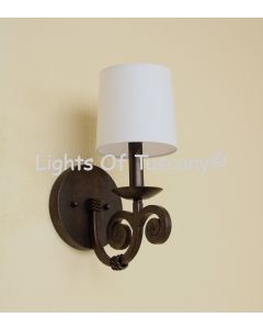 5109-1SHD Spanish Transitional Style Wall Sconce with Linen Shade