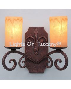 5115-2 Rustic Spanish Style Iron Double Wall Light 