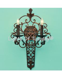 Wrought iron wall sconces hand forged/ Spanish Revival wall sconce