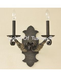  Rustic Tuscan/Mediterranean Style Double Wall Wrought Iron Sconce