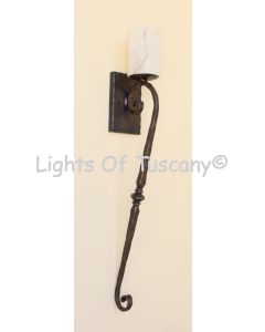 5186-1GLS Mediterranean Indoor Iron Wall Sconce