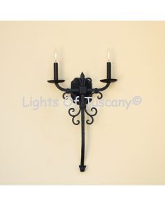 5194-2LG Tuscan / Spanish Rustic Style Iron Double Light Wall Sconce