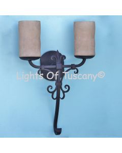 Wrought iron wall sconces hand forged/ Spanish Revival wall sconce 