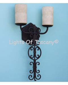 Wrought iron wall sconces hand forged/ Spanish Revival wall sconce 