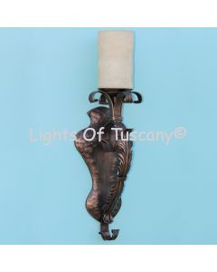 Wrought iron wall sconces hand forged/ Tuscan wall sconce 