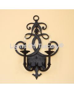5241-2 Transitional Style Wrought Iron Double Wall Sconce
