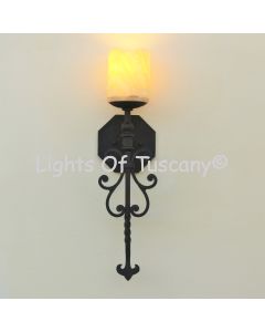 5204-1 Spanish Revival Rustic Iron Wall Sconce