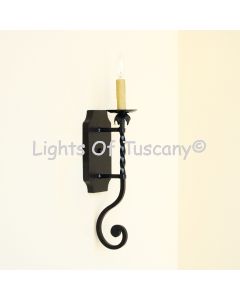 5258-1 Transitional Style Hand Forged Wrought Iron Wall Sconce