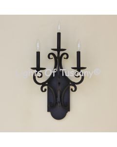 5282-3 Tuscan / Spanish Style Iron 3 Light Wall Sconce Vintage Mediterranean Traditional Rustic