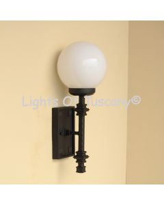 5335-1GLB  Transitional Wrought Iron Wall Sconce Light with Globe