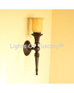 5358-1 Vintage Style Wrought Cast Brass Wall Sconce