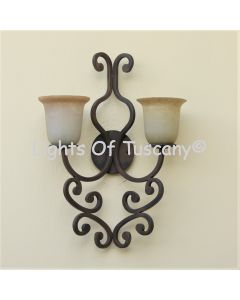 Italian Country Wall Sconce, French Country Wall Sconce, Rustic Wall Sconce, Spanish Wall Sconce, Double Light Wall Sconce, Mediterranean Style Wall Sconce