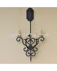 5392-4 Vintage Tuscan Style Iron 4 Light Wall Sconce Mediterranean Spanish Style Antique 