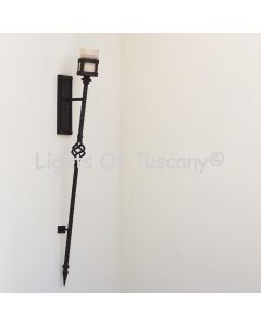 5420-1 Rustic Spanish/Mediterranean Style Wrought Iron Torch Wall Light