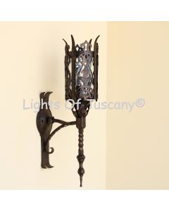 5460-1 Old World Gothic Style Wrought Iron Wall Sconce