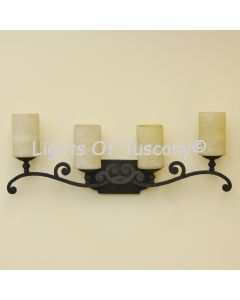 5507-4 Tuscan Style Wrought Iron Bathroom Vanity Light Bar
