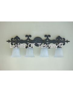 5544-4 Spanish Style Wrought Iron Bathroom Vanity Light
