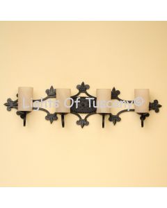 5572-4 Mediterranean Style Wrought Iron 4 Light Bathroom Vanity Bar Light