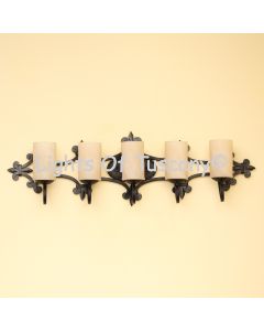 5573-5 Mediterranean Style Wrought Iron 5 Light Bathroom Vanity Bar Light