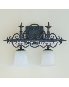 5578-2 Spanish Revival Wrought Iron Bathroom Vanity Light