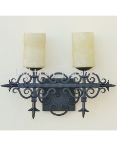5579-2 Spanish Revival Wrought Iron Bathroom Vanity Light